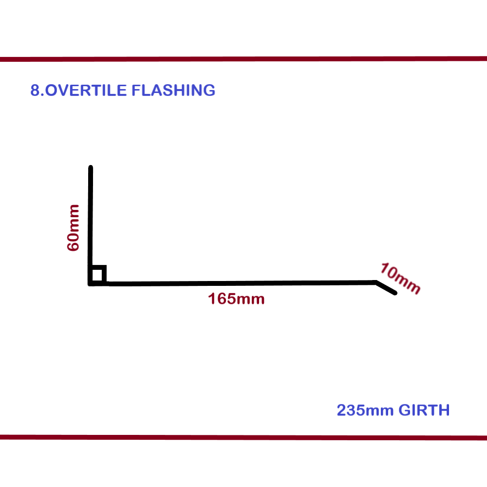 Flashing - Overtile - 0.6mm Chromadek