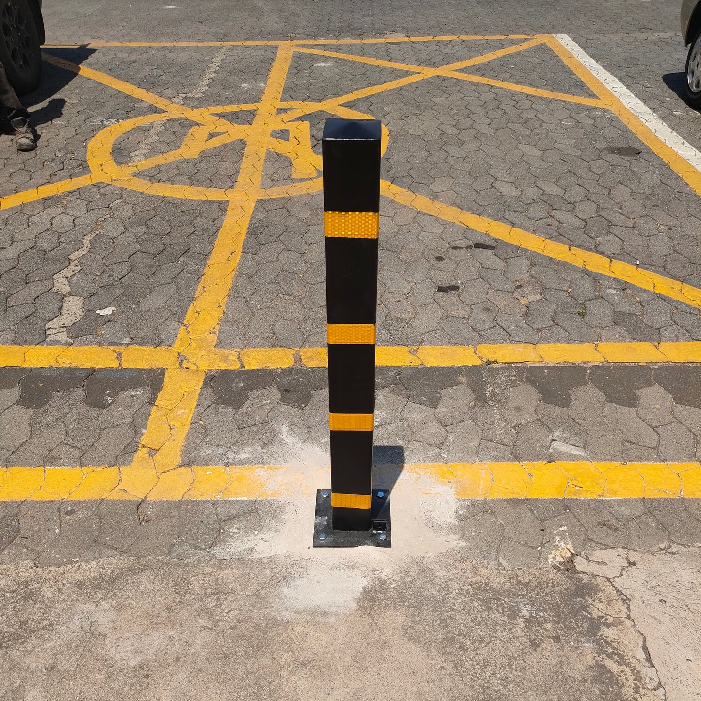 Car Park Bollard - Square 100mm - Fold Down