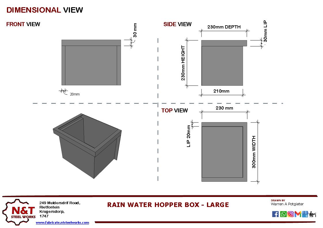 Rain Water Hopper Box - Large