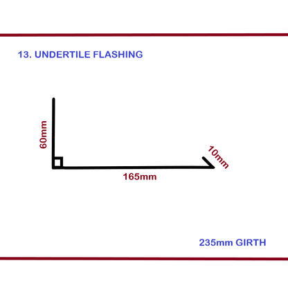 Flashing - Undertile -  0.6mm Chromadek
