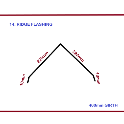 Flashing - Ridge Cap -  0.6mm Chromadek