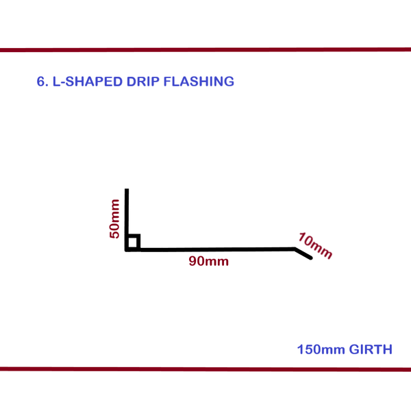 Flashing - L Shaped Drip - Galvanized