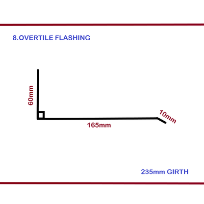 Flashing - Overtile -  0.6mm Chromadek
