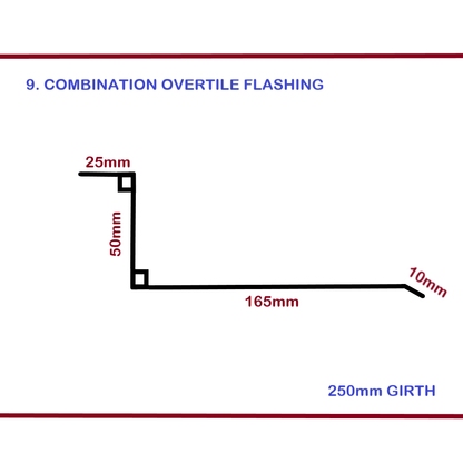 Flashing - Combination Overtile - 0.6mm Galvanized