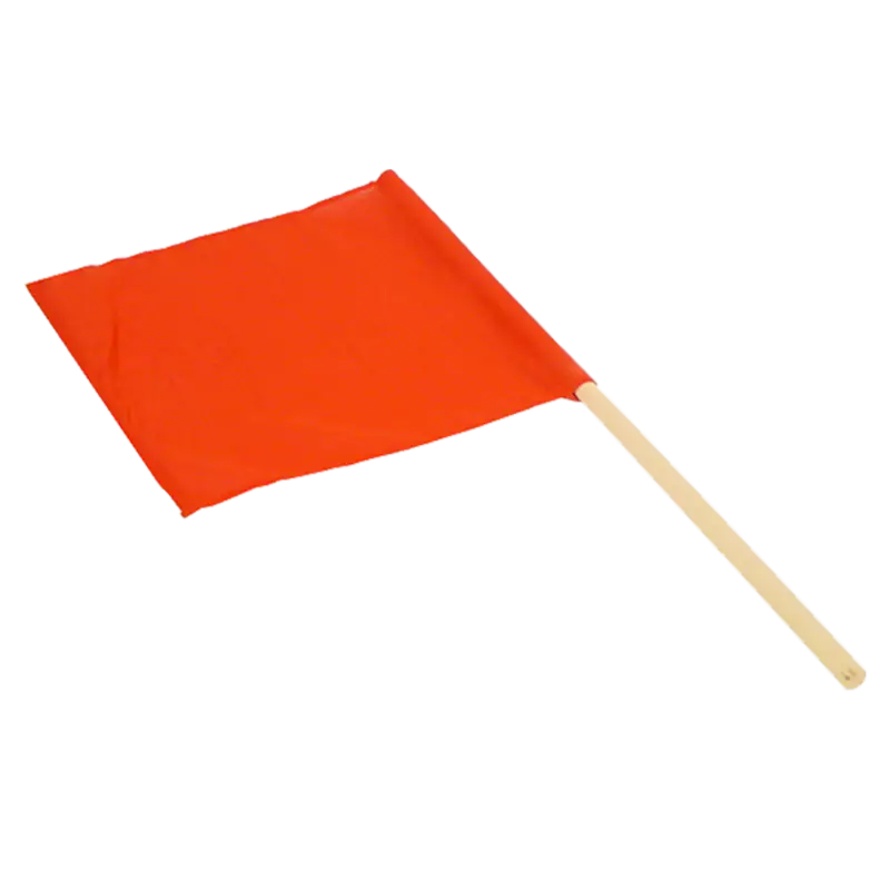 Warning Flags - Red - Wooden Handle