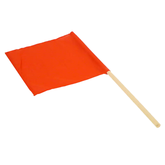 Warning Flags - Red - Wooden Handle