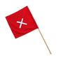 Warning Flags - Red - Wooden Handle with Reflective Cross