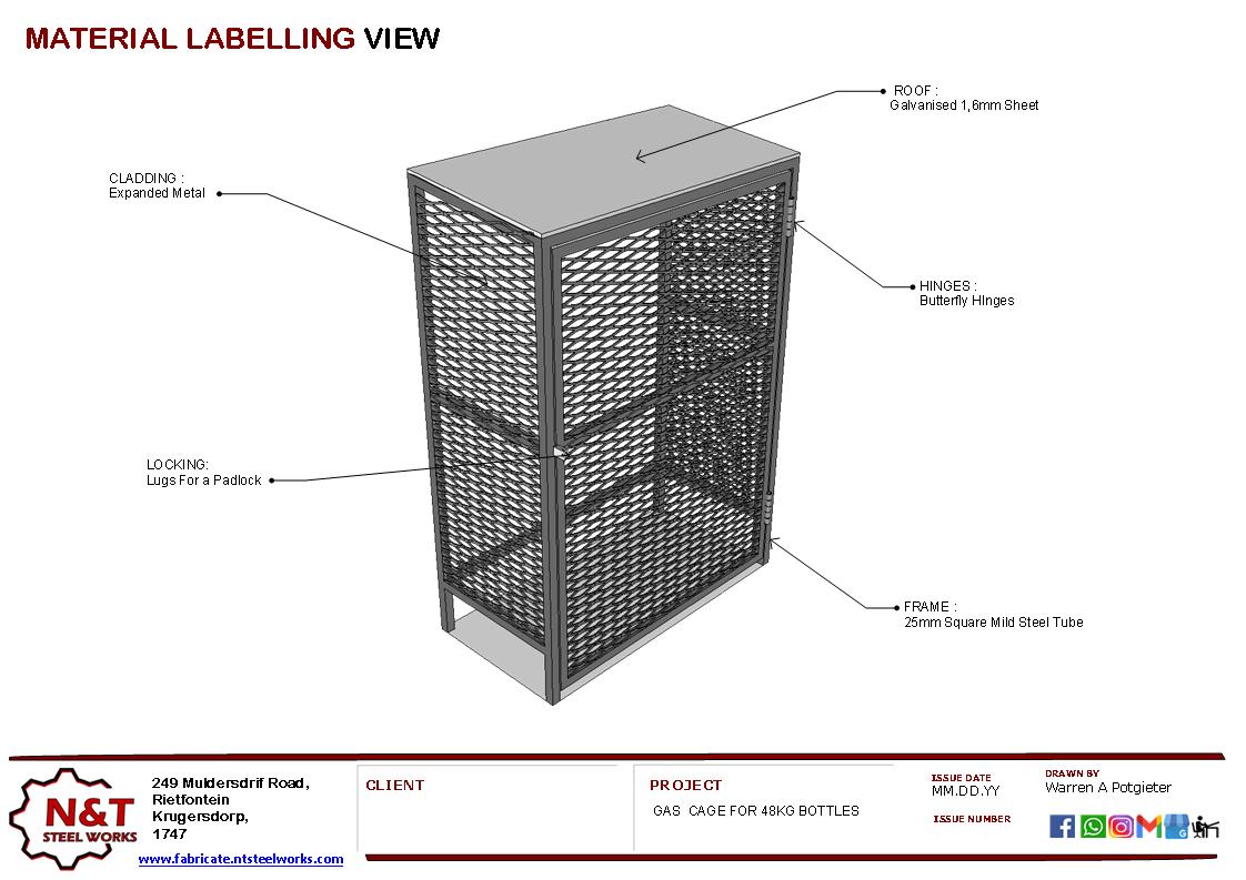 Heavy Duty Gas Cage - 2 x 19Kg Gas Bottle