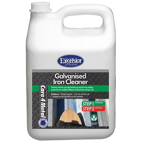 Excelsior Paints Galvanized Iron Cleaner container on a white background
