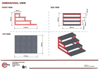Mild Steel Staircase - 900mm Wide For 180mm Risers