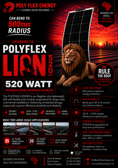 POLYFLEX LION520 (Flexible Solar Panel 520w)
