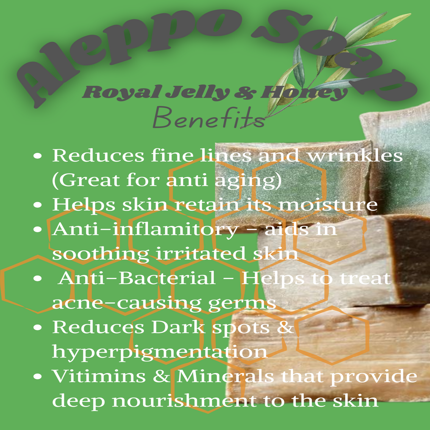 Aleppo Soap With Royal Jelly & Honey (100g)