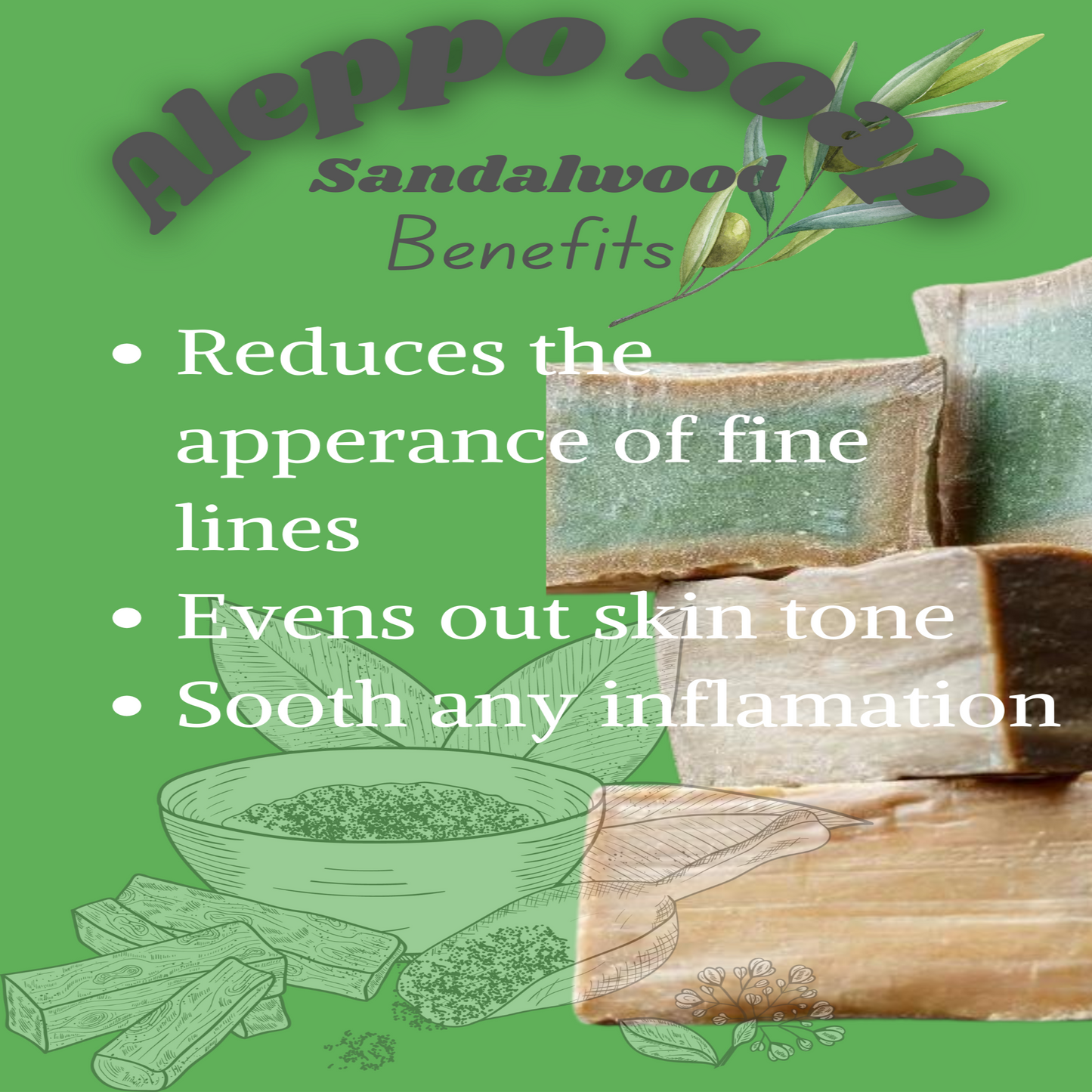 Aleppo Soap With Sandalwood (100g)