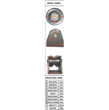 Wheel kit 40mm V-Groove